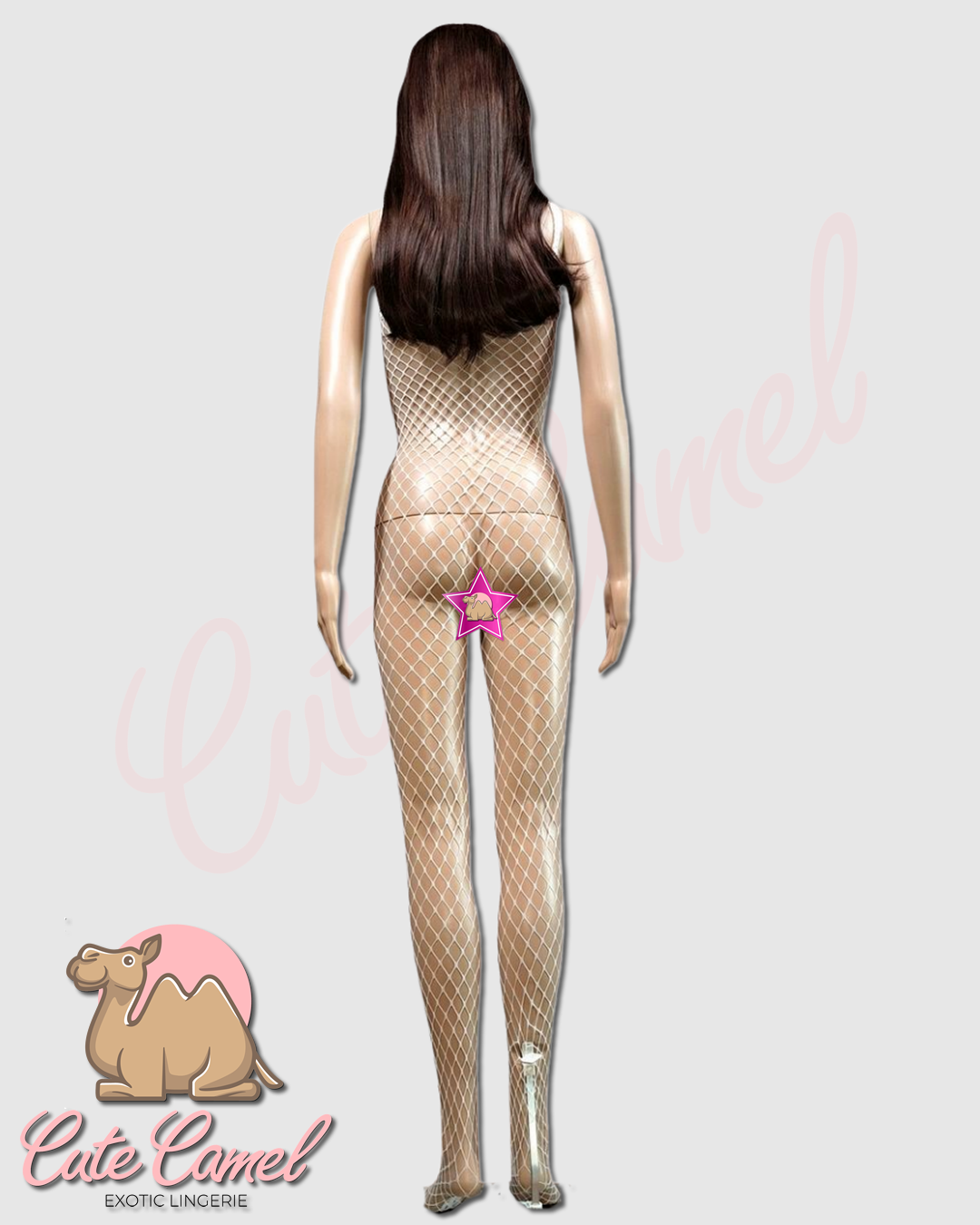 CC Exotic Full Length Fishnet Bodysuit ~ White