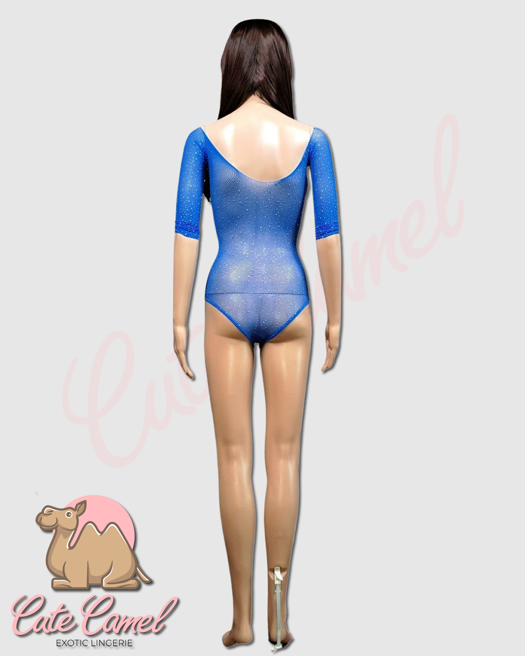 CC Exotic Glitter Mesh Bodysuit ~ Blue
