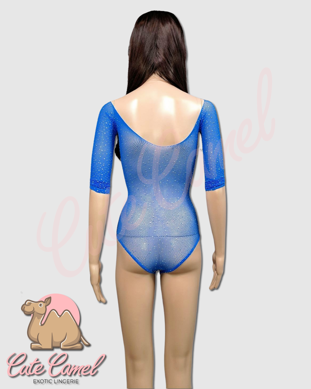 CC Exotic Glitter Mesh Bodysuit ~ Blue