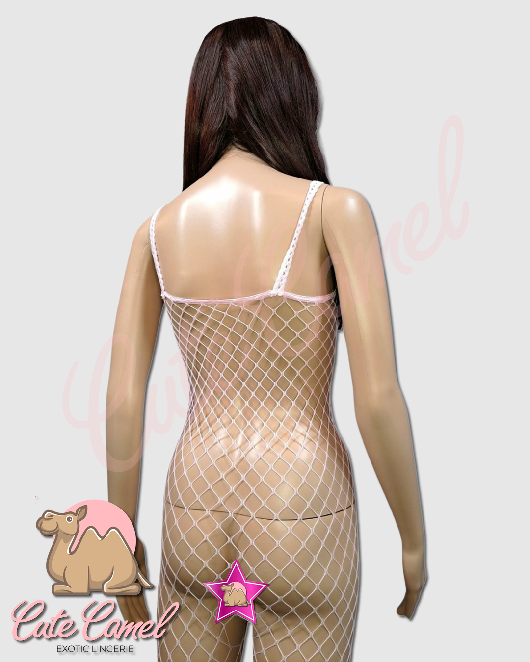 CC Exotic Full Length Fishnet Bodysuit ~ Pink