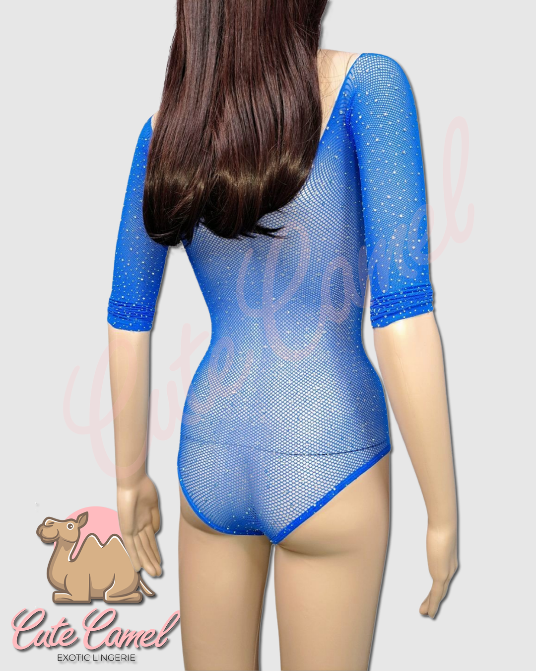 CC Exotic Glitter Mesh Bodysuit ~ Blue