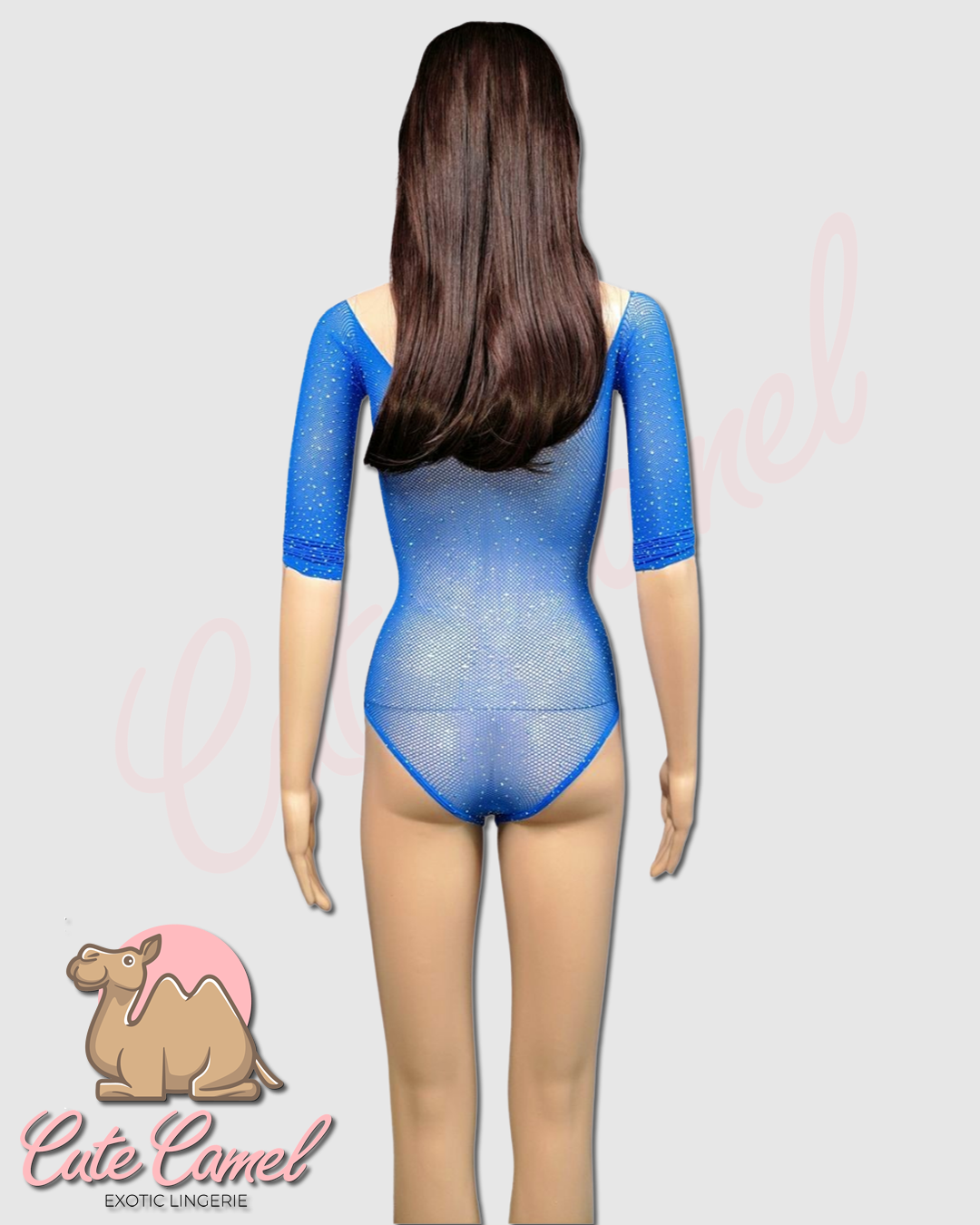 CC Exotic Glitter Mesh Bodysuit ~ Blue