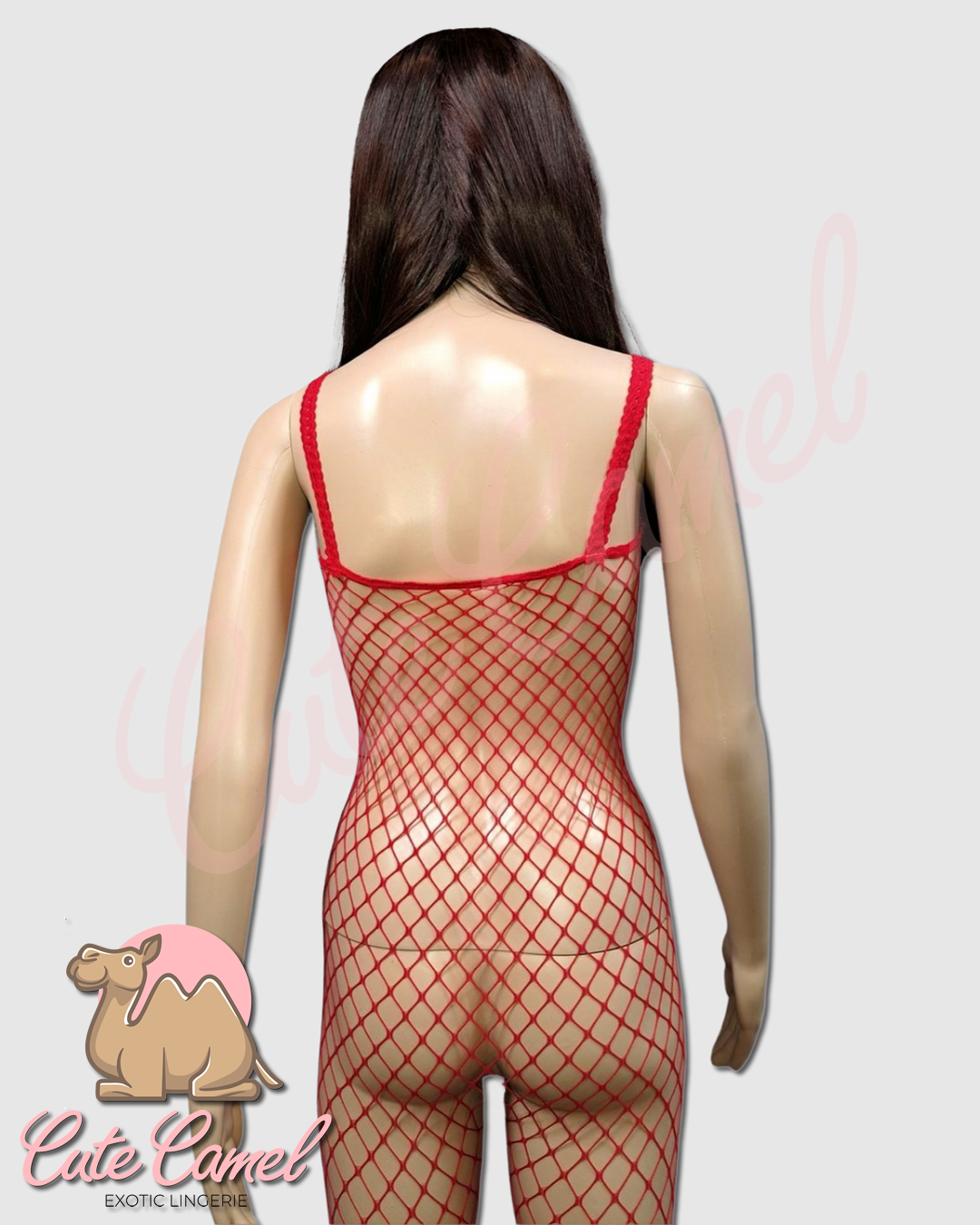 CC Exotic Full Length Fishnet Bodysuit ~ Red