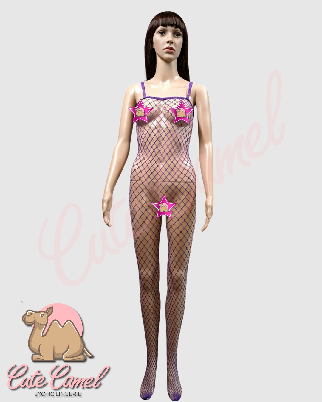 CC Exotic Full Length Fishnet Bodysuit ~ Purple