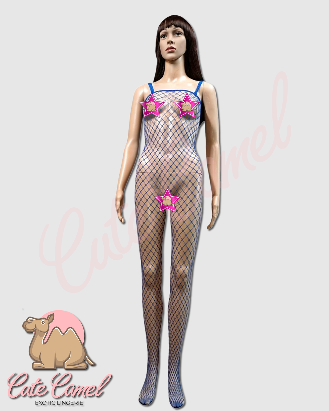 CC Exotic Full Length Fishnet Bodysuit ~ Blue
