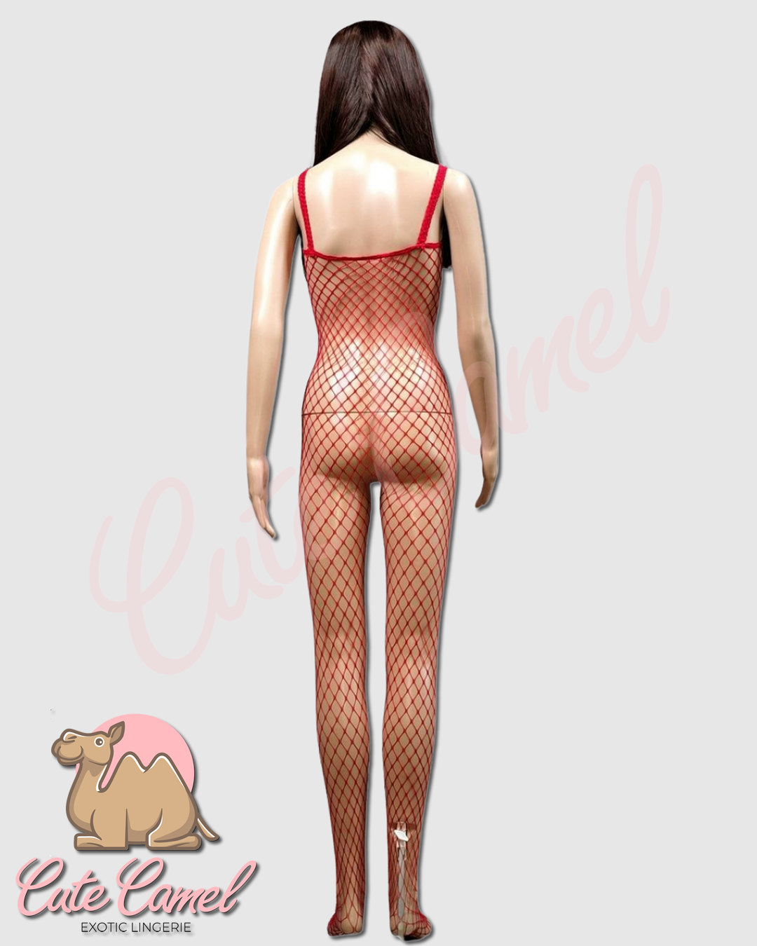 CC Exotic Full Length Fishnet Bodysuit ~ Red
